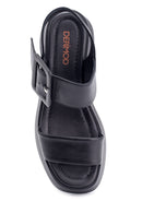 Women's High-Sole Leather Sandals | Derimod Women's High-Sole Leather Sandals | Derimod