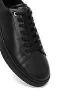 Erkek Siyah Bağcıklı Deri Sneaker | Derimod Erkek Siyah Bağcıklı Deri Sneaker | Derimod