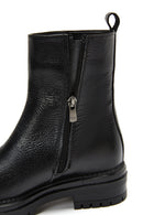Women's Black Leather Zippered Thick Soled Boots | Derimod Women's Black Leather Zippered Thick Soled Boots | Derimod
