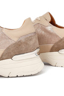 Woman Mink Laced Thick Sole Leather Sneakers | Derimod Woman Mink Laced Thick Sole Leather Sneakers | Derimod