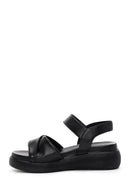 Women's Black Ankle Strap Thick-Sole Leather Sandals | Derimod Women's Black Ankle Strap Thick-Sole Leather Sandals | Derimod
