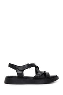 Kadın Siyah Deri Comfort Sandalet | Derimod Kadın Siyah Deri Comfort Sandalet | Derimod
