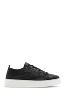 Erkek Siyah Bağcıklı Kalın Tabanlı Deri Sneaker | Derimod Erkek Siyah Bağcıklı Kalın Tabanlı Deri Sneaker | Derimod