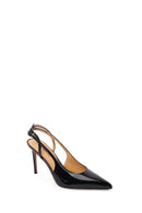 Woman Black Backless High Thin-Heeled Patent Leather Leather Shoes | Derimod Woman Black Backless High Thin-Heeled Patent Leather Leather Shoes | Derimod