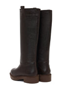Women's Brown Thick-Soled Leather Boot | Derimod Women's Brown Thick-Soled Leather Boot | Derimod