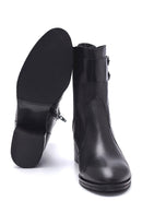 Women's Leather Double Buckle Medium Heel Boots | Derimod Women's Leather Double Buckle Medium Heel Boots | Derimod