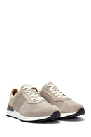 Men's Beige Suede Leather Sneaker | Derimod Men's Beige Suede Leather Sneaker | Derimod