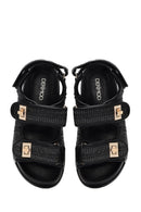 Women's Black Straw Sandals | Derimod Women's Black Straw Sandals | Derimod