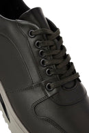 Erkek Yeşil Bağcıklı Deri Casual Sneaker | Derimod Erkek Yeşil Bağcıklı Deri Casual Sneaker | Derimod