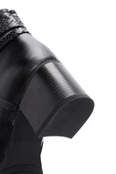 Women's Black Zippered Chunky Heel Boots | Derimod Women's Black Zippered Chunky Heel Boots | Derimod