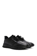 Erkek Siyah Bağcıklı Deri Casual Sneaker | Derimod Erkek Siyah Bağcıklı Deri Casual Sneaker | Derimod