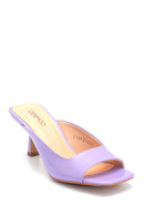 Women's Casual Heeled Leather Slippers | Derimod Women's Casual Heeled Leather Slippers | Derimod