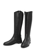 Women's Black Zippered Leather Boots | Derimod Women's Black Zippered Leather Boots | Derimod