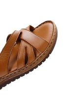 Kadın Taba Deri Comfort Sandalet | Derimod Kadın Taba Deri Comfort Sandalet | Derimod