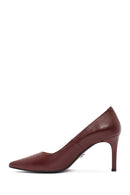 Kadın Bordo İnce Topuklu Deri Stiletto | Derimod Kadın Bordo İnce Topuklu Deri Stiletto | Derimod