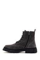 Men's Gray Zippered Casual Suede Leather Boots | Derimod Men's Gray Zippered Casual Suede Leather Boots | Derimod