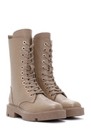 Women's Mink Casual Boots Leather Boots | Derimod Women's Mink Casual Boots Leather Boots | Derimod
