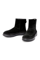 Women's Black Suede Leather Teddy Boots | Derimod Women's Black Suede Leather Teddy Boots | Derimod