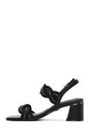 Women's Black Braided Chunky Low Heel Sandals | Derimod Women's Black Braided Chunky Low Heel Sandals | Derimod