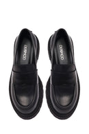 Kadın Siyah Kalın Tabanlı Deri Maskülen Loafer | Derimod Kadın Siyah Kalın Tabanlı Deri Maskülen Loafer | Derimod