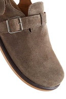 Women's Mink Back Tie Suede Leather Sandals | Derimod Women's Mink Back Tie Suede Leather Sandals | Derimod
