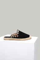 Black Women's Espadrille Slippers | Derimod Black Women's Espadrille Slippers | Derimod