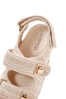 Women's Beige Straw Sandals | Derimod Women's Beige Straw Sandals | Derimod