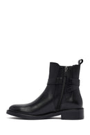 Woman Black Zippered Leather Boat | Derimod Woman Black Zippered Leather Boat | Derimod