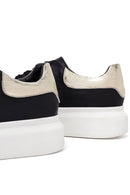 Kadın Siyah Bağcıklı Kalın Tabanlı Deri Sneaker | Derimod Kadın Siyah Bağcıklı Kalın Tabanlı Deri Sneaker | Derimod
