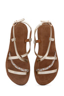 Women's Gold Braided Detail Sandals | Derimod Women's Gold Braided Detail Sandals | Derimod