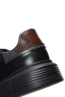 Erkek Siyah Deri Kalın Tabanlı Sneaker | Derimod Erkek Siyah Deri Kalın Tabanlı Sneaker | Derimod