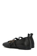 Women's Black Buckle Leather Ballerinas | Derimod Women's Black Buckle Leather Ballerinas | Derimod