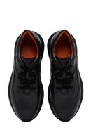 Erkek Siyah Bağcıklı Deri Casual Sneaker | Derimod Erkek Siyah Bağcıklı Deri Casual Sneaker | Derimod