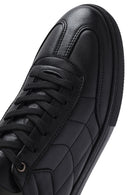 Erkek Siyah Bağcıklı Deri Sneaker | Derimod Erkek Siyah Bağcıklı Deri Sneaker | Derimod