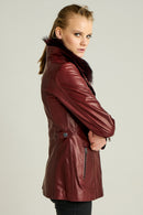 Emily Women's Leather Jacket | Derimod Emily Women's Leather Jacket | Derimod