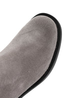 Women's Mink Zippered Thick Heel Suede Leather Boots | Derimod Women's Mink Zippered Thick Heel Suede Leather Boots | Derimod