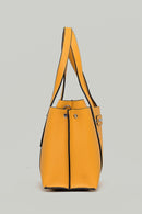 Mustard Women's Shoulder Bag with Staple Detail | Derimod Mustard Women's Shoulder Bag with Staple Detail | Derimod
