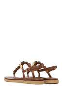 Woman Brown Buckled Flip-Flop Sandal | Derimod Woman Brown Buckled Flip-Flop Sandal | Derimod
