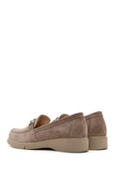 Women's Mink Suede Leather Buckle Comfort Casual Loafer | Derimod Women's Mink Suede Leather Buckle Comfort Casual Loafer | Derimod