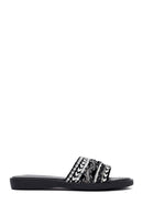 Woman Black Stone Slippers | Derimod Woman Black Stone Slippers | Derimod