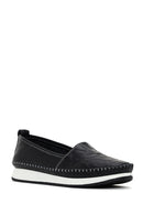 Kadın Siyah Kalın Tabanlı Deri Comfort Loafer | Derimod Kadın Siyah Kalın Tabanlı Deri Comfort Loafer | Derimod