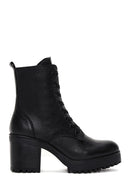 Women's Black Leather Heeled Boots | Derimod Women's Black Leather Heeled Boots | Derimod