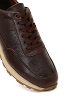 Erkek Kahverengi Bağcıklı Deri Casual Sneaker | Derimod Erkek Kahverengi Bağcıklı Deri Casual Sneaker | Derimod