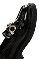 Women's Black Chain Detailed Leather Masculine Loafer | Derimod Women's Black Chain Detailed Leather Masculine Loafer | Derimod