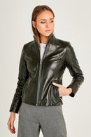 Grace Women's Leather Jacket | Derimod Grace Women's Leather Jacket | Derimod