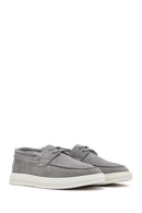 Men's Gray Lace-up Suede Leather Casual Shoes | Derimod Men's Gray Lace-up Suede Leather Casual Shoes | Derimod