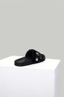 Metal Detailed Plush Women's Slippers | Derimod Metal Detailed Plush Women's Slippers | Derimod