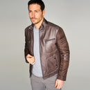 San Diego Men's Leather Jacket | Derimod San Diego Men's Leather Jacket | Derimod