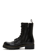 Women's Black Leather Zippered Boots | Derimod Women's Black Leather Zippered Boots | Derimod