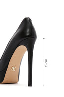 Women's Black Platform Heeled Leather Stiletto | Derimod Women's Black Platform Heeled Leather Stiletto | Derimod